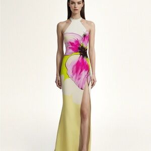 JW PEI Olivia Floral Halter Gown